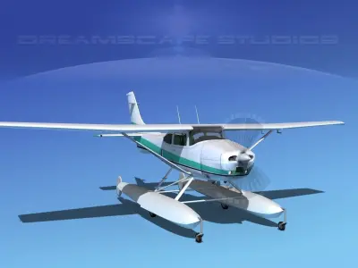 Cessna 182 Skylane Seaplane V12 3D model