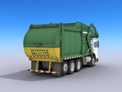 Garbage Truck Low-poly 3D model