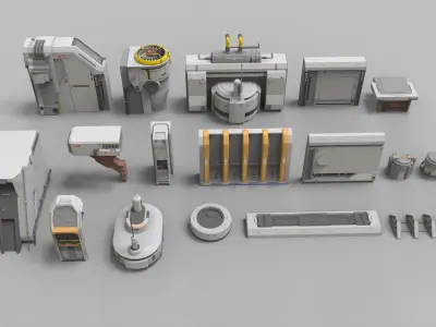 sci-fi Architecture kitbash 46 3D model