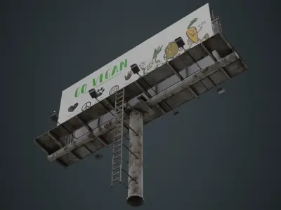 Billboard 1B Low-poly 3D model