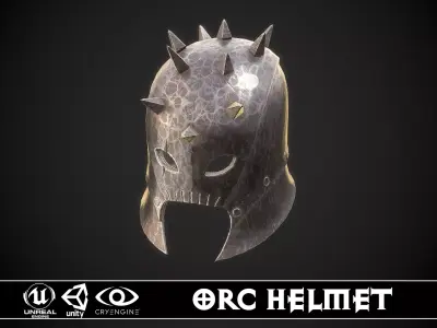 Orc Helmet 04 Low-poly 3D model