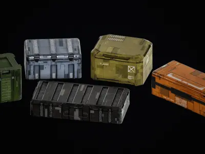 SciFi Crates Pack Vol 2 Low-poly 3D model