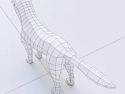 Dog 3d model polygonal Low-poly 3D model