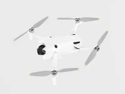 DJI Mini 4 Pro Folding Drone with RC 2 Remote Low-poly 3D model