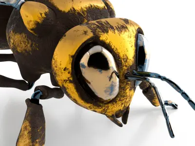 Mechanical bee Low poly model  Low-poly 3D model