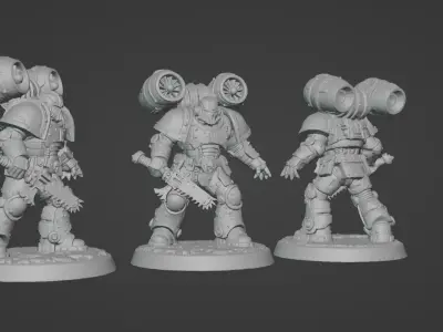 Jetpack Legion Trooper with Chainsaw Sci-Fi Infantry 3D print model purchase