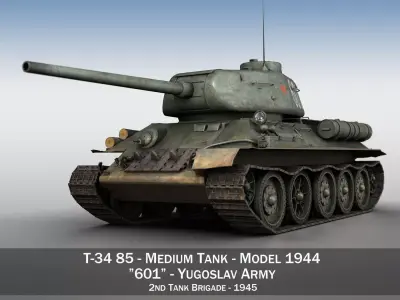 T-34 85 - Soviet medium tank - 601 3D model