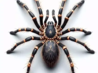 Realistic Tarantula 3D Detailed Spider Hairy Legs Black Body Low-poly 3D model