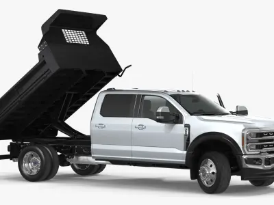 Ford Super Duty F-550 Lariat Silver Metallic Rigged 3D model