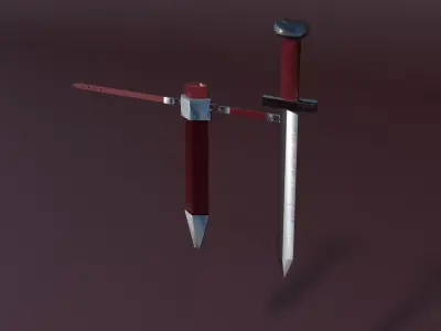 Sword and dagger Low-poly 3D model