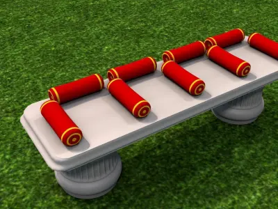 Marble Bench Free low-poly 3D model