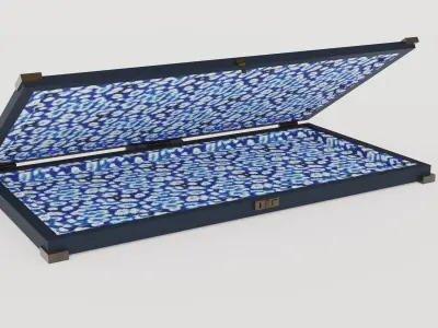 Military Weapon Case Dark Blue Leopard Color Low-poly 3D model