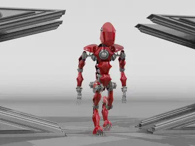 ROBOT DINOSAUR RIGGED AND ANIMATED Low-poly 3D model