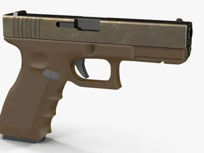 Glock 17 Brown Rough Low-poly 3D model