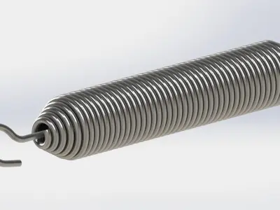 Spring with Swivel Hook 3D model