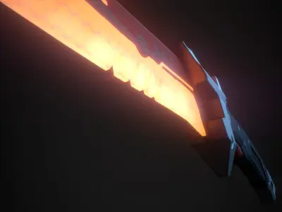 Thermal katana Low-poly 3D model