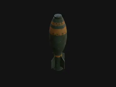Torpedo old bomb Low-poly 3D model