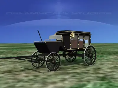 Horse Drawn Hearse 3D model
