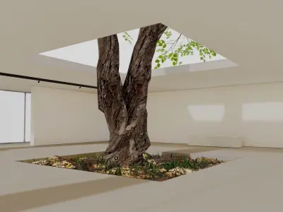 VR Game Hub Lobby 4k Baked Max and Scene Low-poly 3D model