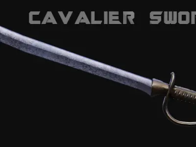 Cavalier Sword Low-poly 3D model
