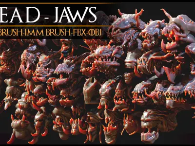 40 Jaws And Head-Creature And Character Head-Dragon-Vol 04 3D model