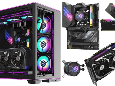 Full Detailed Computer Tower Case Collection 3D model