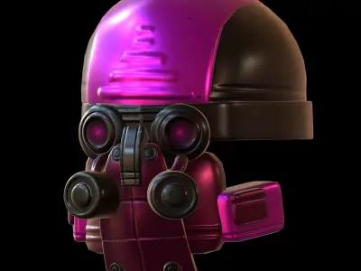 Gas mask helmet 3d model scifi Low-poly  Low-poly 3D model 540