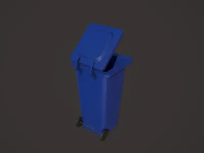 Plastic Trash Bin Free low-poly 3D model