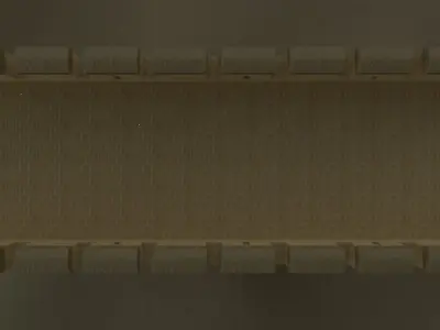 Medieval wall Low-poly 3D model