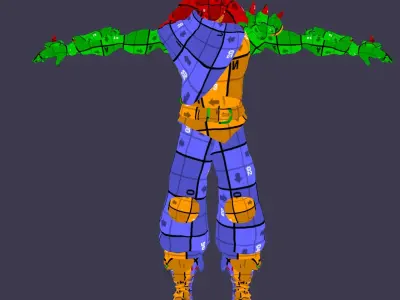 Stylized Warrior Low-poly 3D model