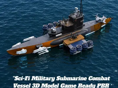 Sci Fi Military Submarine Combat Vessel 3D Model Game Ready PBR  3D model