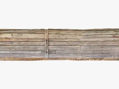 Log Wall Low-poly 3D model