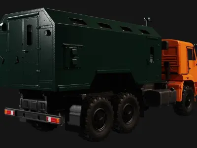 Kamaz Truck Low-poly 3D model