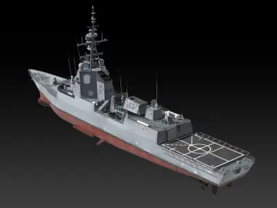 DDGH39 HMAS Hobart Low-poly 3D model