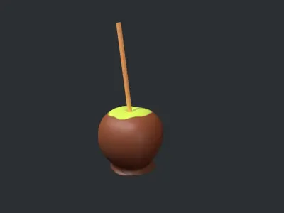 Milk Chocolate Apple - Green Low-poly 3D model