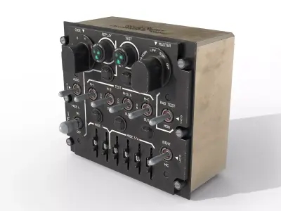 IDENTTIFICATION FRIEND OR FOR IFF CONTROL PANEL 3D model