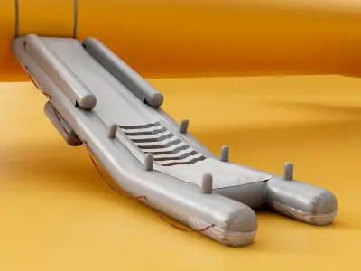 Aircraft Evacuation Slides Low-poly 3D model