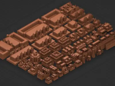 Vernacular Buildings pack Low-poly 3D model