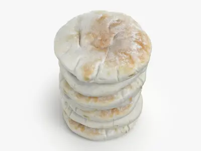 Pile Pita Bread 3D model