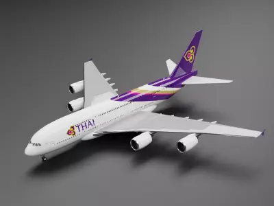 Airbus A380-800 THAI Livery 3D model