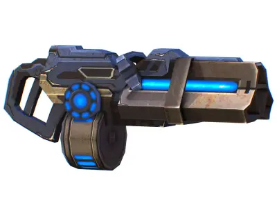 Assault heavy machine gun cannon naff barrel blaster laser arms Low-poly 3D model