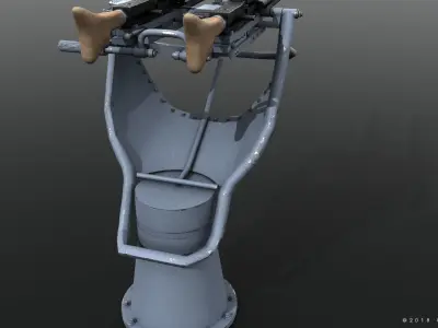 MG34 Zwillingsockel36 A Low-poly 3D model