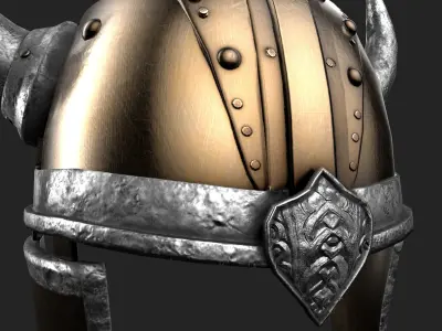Viking Helmet Game-Ready PBR Low-poly 3D model