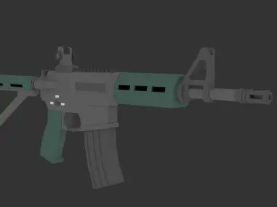 Low Poly AR-15 rifle pack Low-poly 3D model