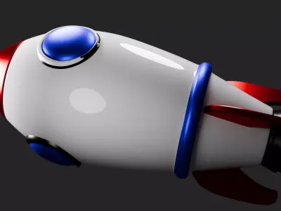 Stylized Rocket 3D Model Low Poly Sci-Fi Spaceship Free low-poly 3D model