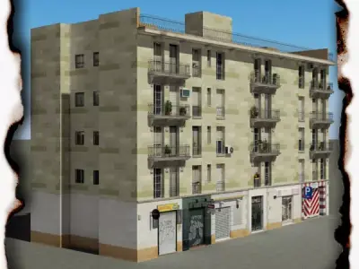 Building residential Low-poly 3D model