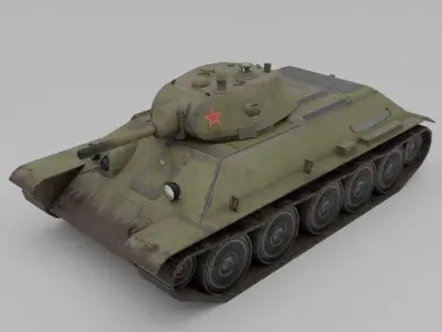  T34-76 1940 Medium Tank Low-poly 3D model