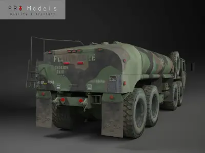 Hemtt M978 Oshkosh Military Fuel Truck Low-poly 3D model
