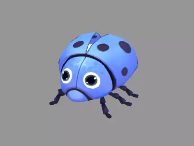 Cartoon Blue Ladybug Low-poly 3D model