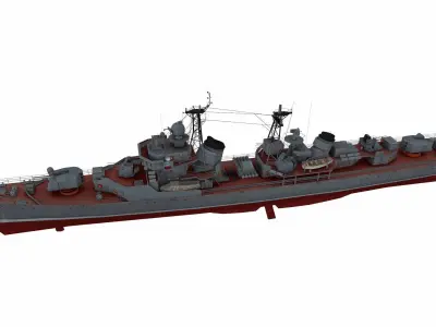 Kotlin-class destroyer Low-poly 3D model